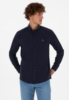 Erkek Lacivert Uzun Kollu Basic Gömlek - 50316721024