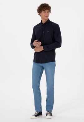 Erkek Lacivert Uzun Kollu Basic Gömlek - 50316721024