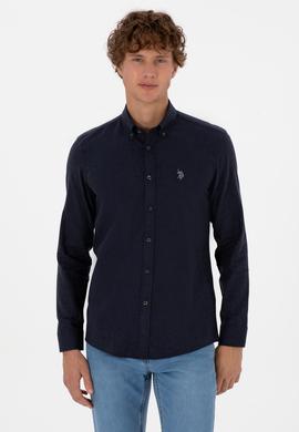 Erkek Lacivert Uzun Kollu Basic Gömlek - 50316721024