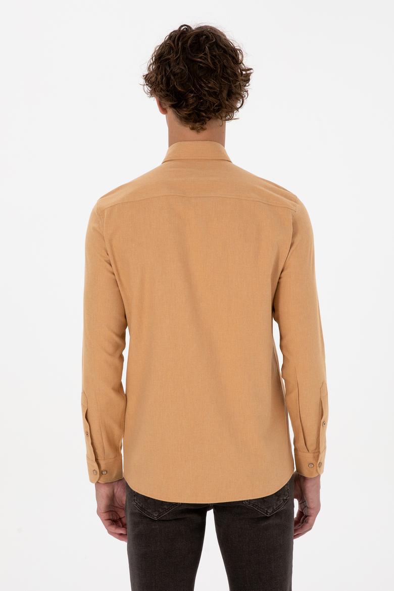 Erkek Camel Uzun Kollu Basic Gömlek - 50316721087