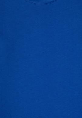 Erkek Çocuk Mavi Basic Bisiklet Yaka Sweatshirt - 50313831060