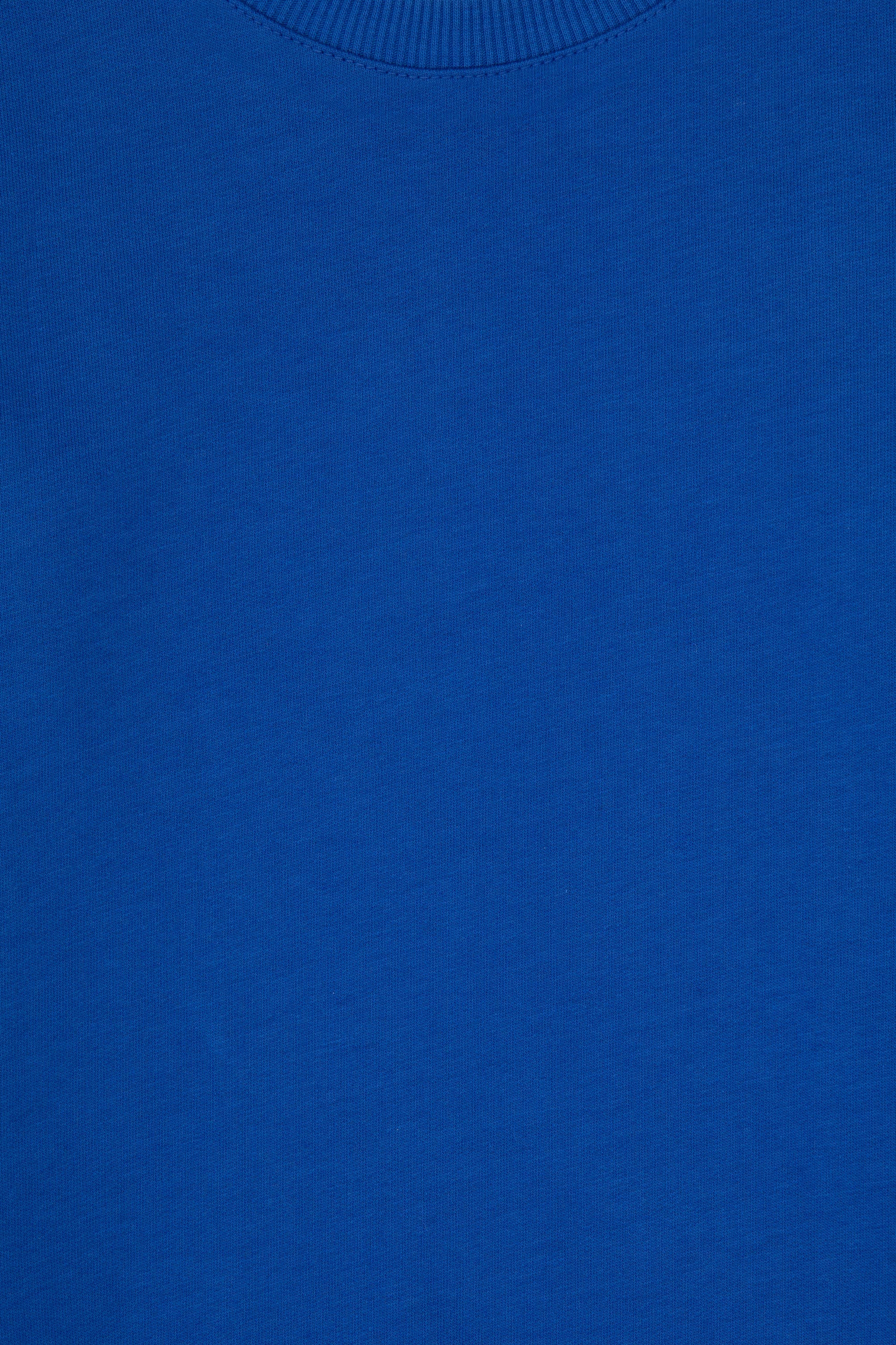 Erkek Çocuk Mavi Basic Bisiklet Yaka Sweatshirt - Image 6