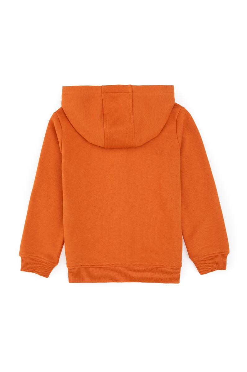 Erkek Çocuk Bakır Örme Fermuarlı Kapüşonlu Hırka