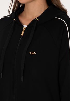 Kadın Siyah Fermuarlı Kapüşonlu sweatshirt - 50314187006