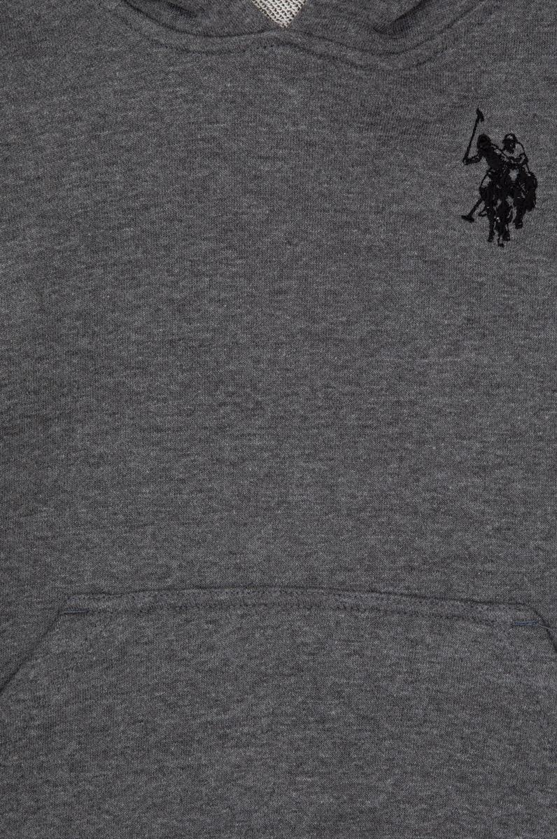 Erkek Çocuk Antrasit Melanj Basic Kapüşonlu Sweatshirt