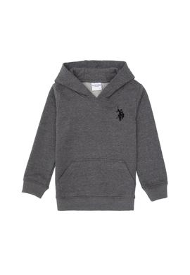 Erkek Çocuk Antrasit Melanj Basic Kapüşonlu Sweatshirt - 50313980031