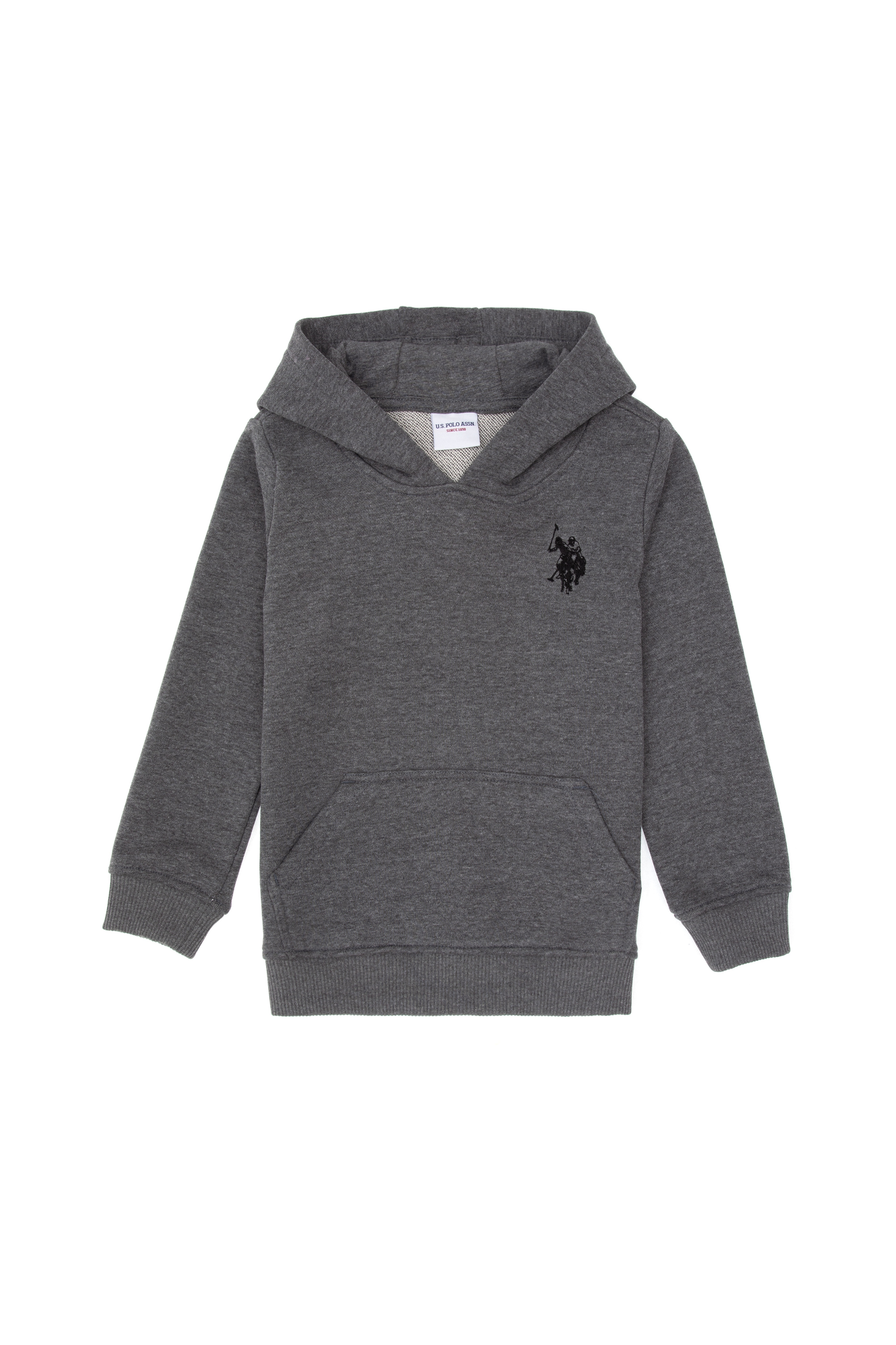 Erkek Çocuk Antrasit Melanj Basic Kapüşonlu Sweatshirt - Image 1