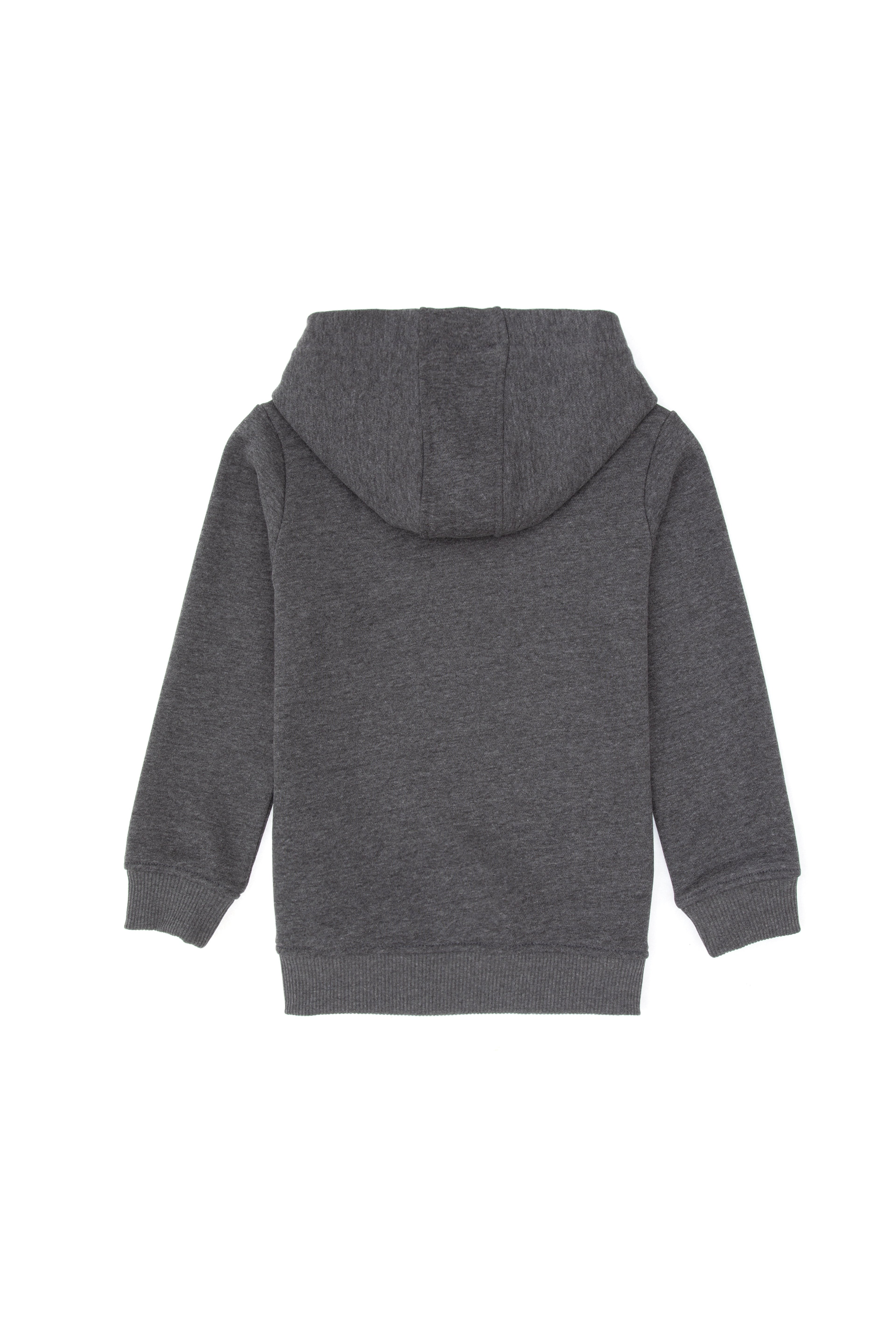 Erkek Çocuk Antrasit Melanj Basic Kapüşonlu Sweatshirt - Image 2