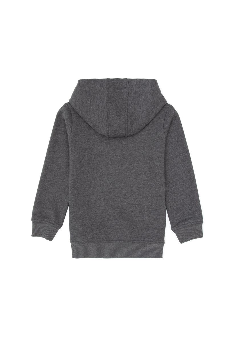 Erkek Çocuk Antrasit Melanj Basic Kapüşonlu Sweatshirt