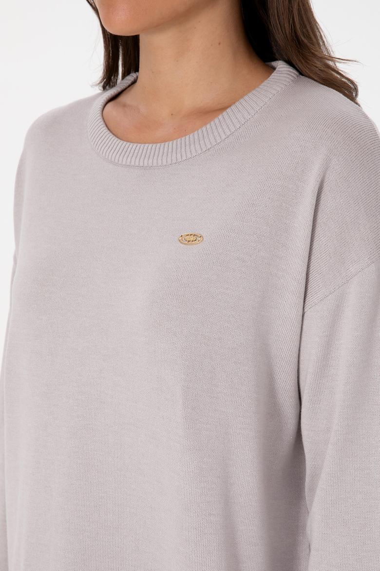 Kadın Taş Bisiklet Yaka Kazak - 50314598008