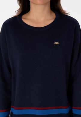 Kadın Lacivert Bisiklet Yaka Kazak - 50314598004