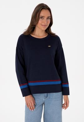 Kadın Lacivert Bisiklet Yaka Kazak - 50314598004