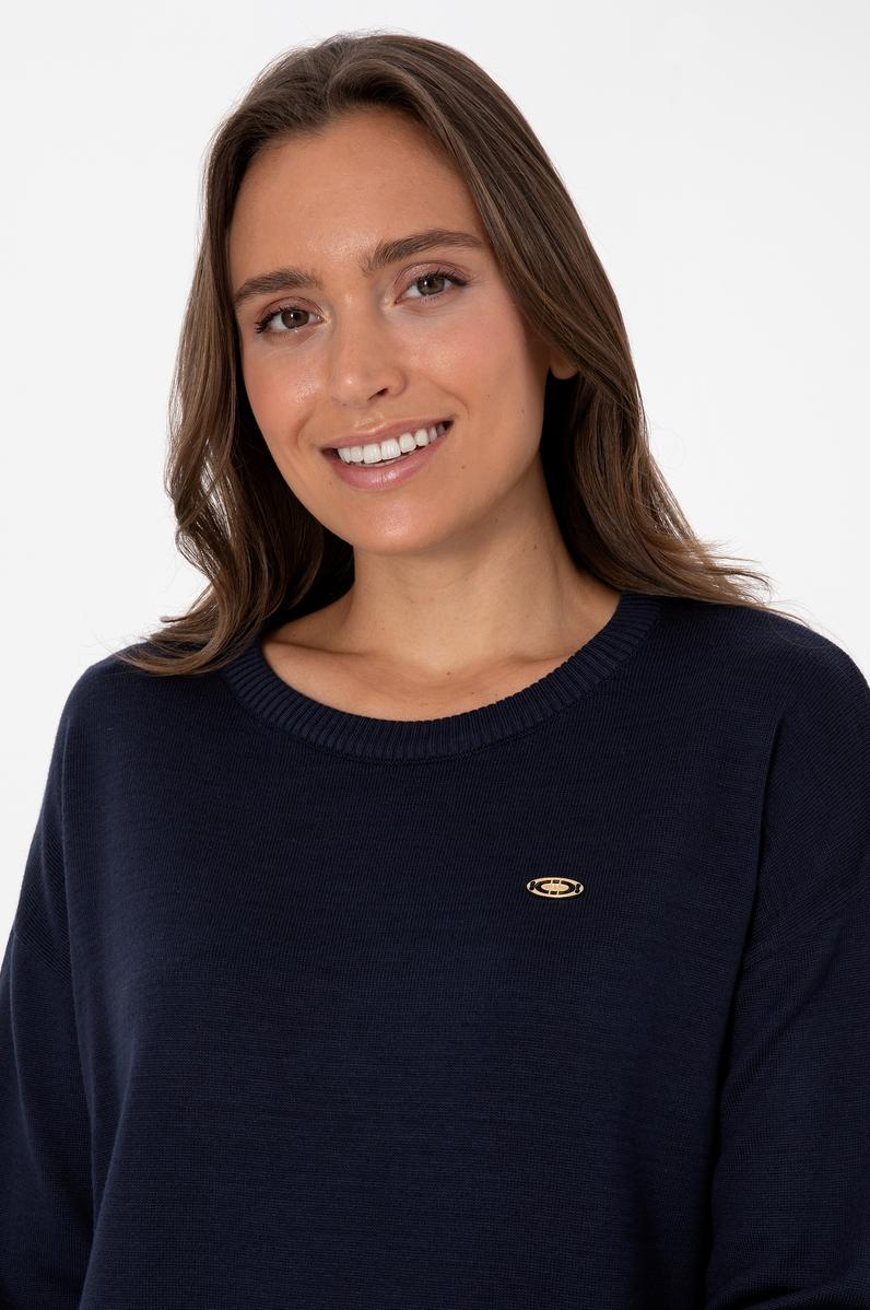 Kadın Lacivert Bisiklet Yaka Kazak