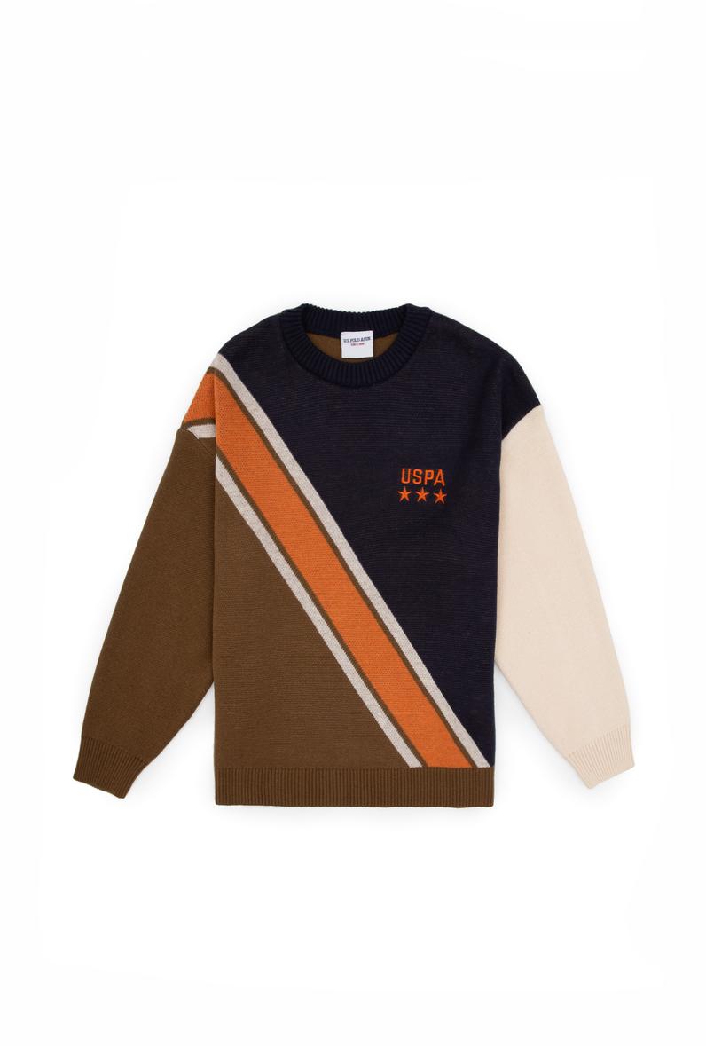 Erkek Çocuk Lacivert Bisiklet Yaka Kazak