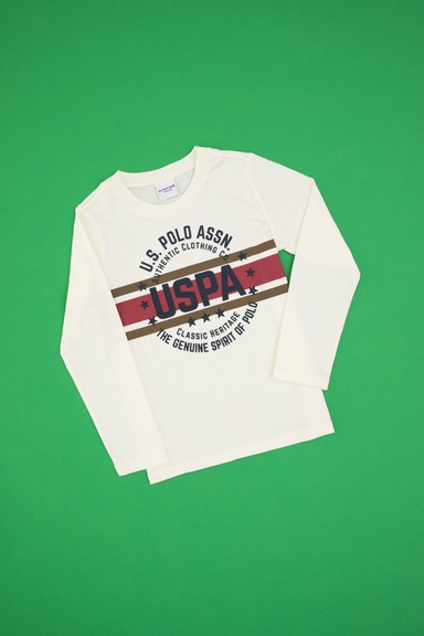 Erkek Çocuk Krem Bisiklet Yaka Süprem Sweatshirt