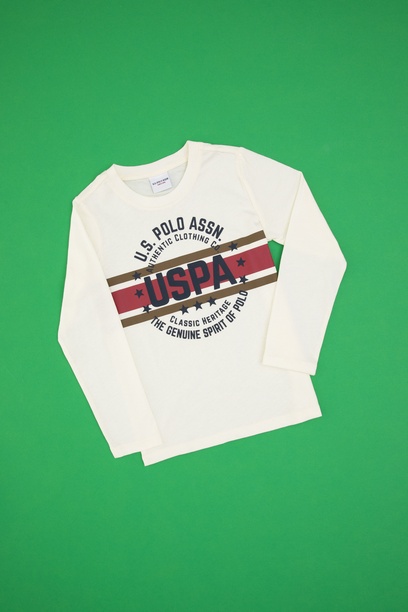 Erkek Çocuk Krem Bisiklet Yaka Süprem Sweatshirt
