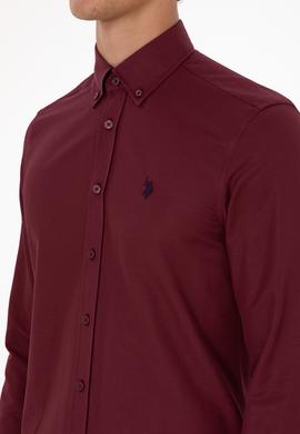 Erkek Bordo Uzun Kollu Basic Gömlek - 50316723054