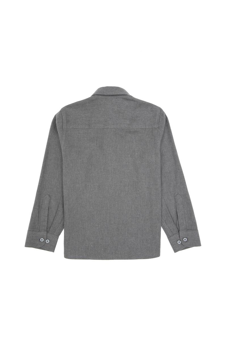 Erkek Çocuk Gri Uzun Kollu Basic Gömlek