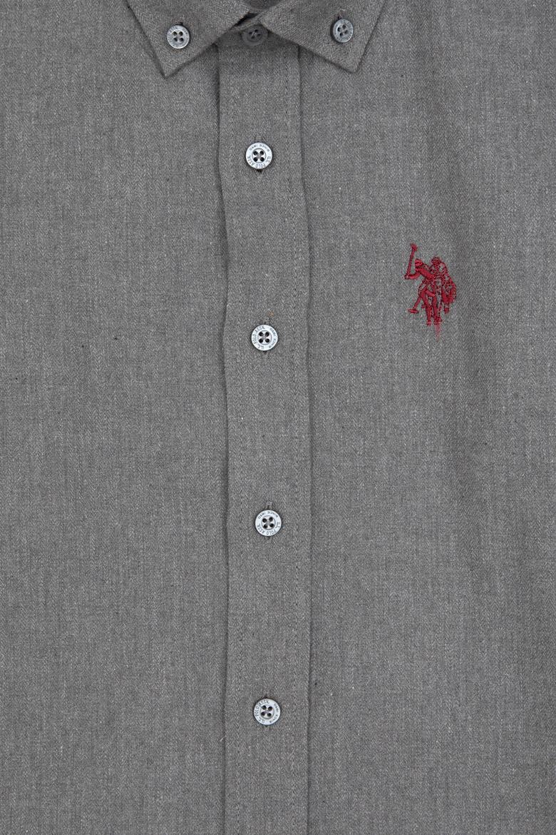 Erkek Çocuk Gri Uzun Kollu Basic Gömlek - 50316769164