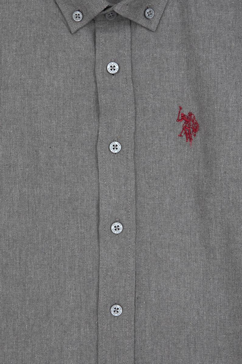 Erkek Çocuk Gri Uzun Kollu Basic Gömlek