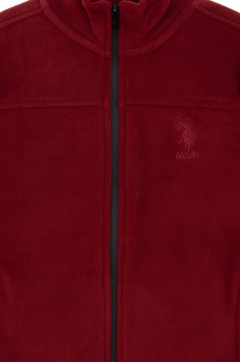 Kız Çocuk Bordo Fermuarlı Polar Sweatshirt