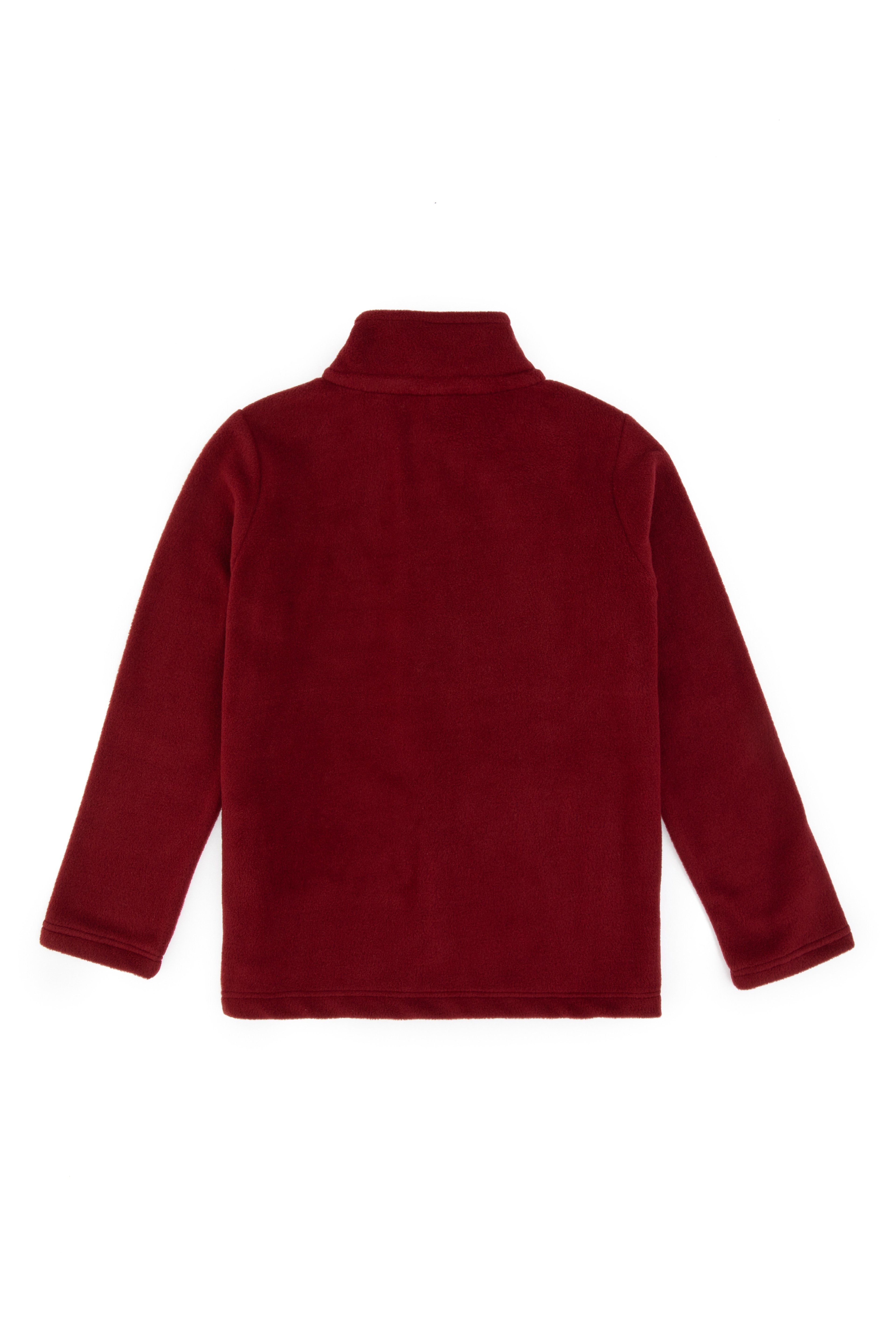 Kız Çocuk Bordo Fermuarlı Polar Sweatshirt