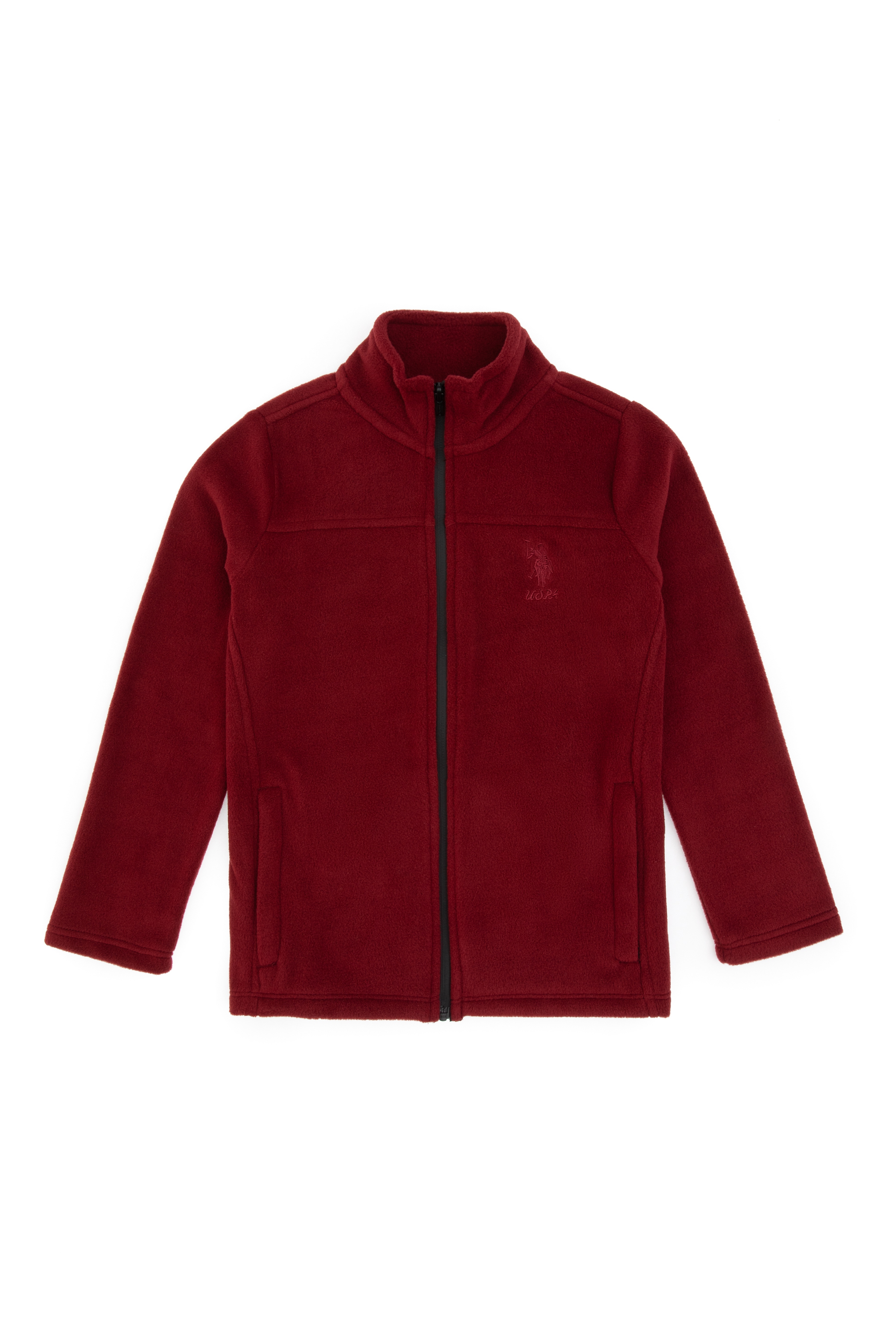 Kız Çocuk Bordo Fermuarlı Polar Sweatshirt - Image 5