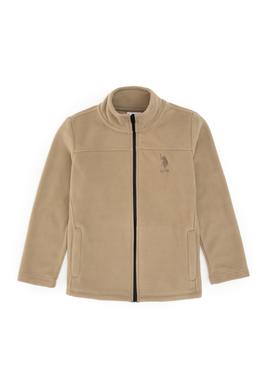 Kız Çocuk Açık Haki Fermuarlı Polor Sweatshirt - 50317875030