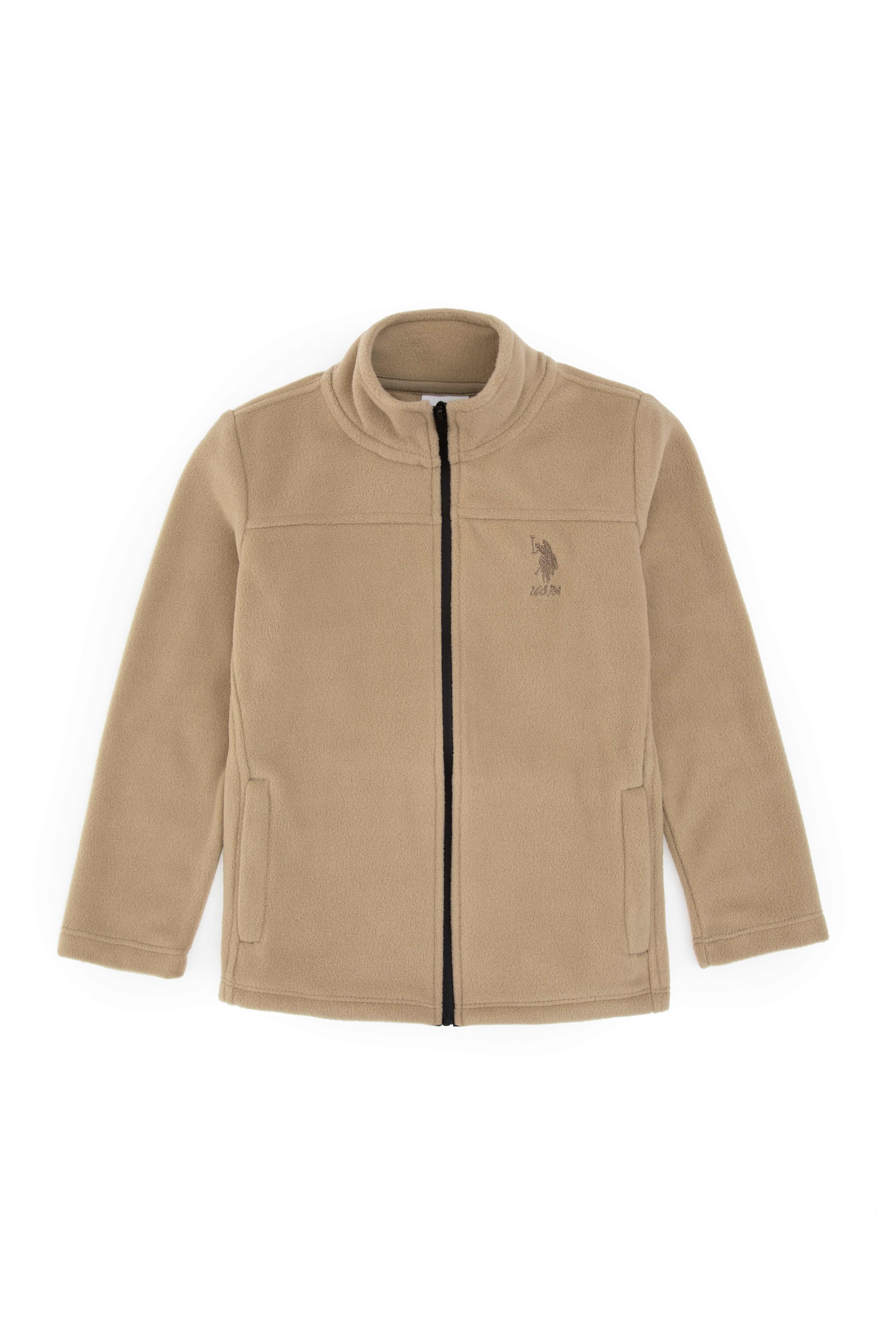 Kız Çocuk Açık Haki Fermuarlı Polor Sweatshirt - Image 3