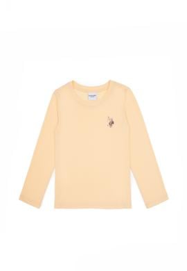Kız Çocuk Sarı Bisiklet Yaka Basic Sweatshirt - 50317915027