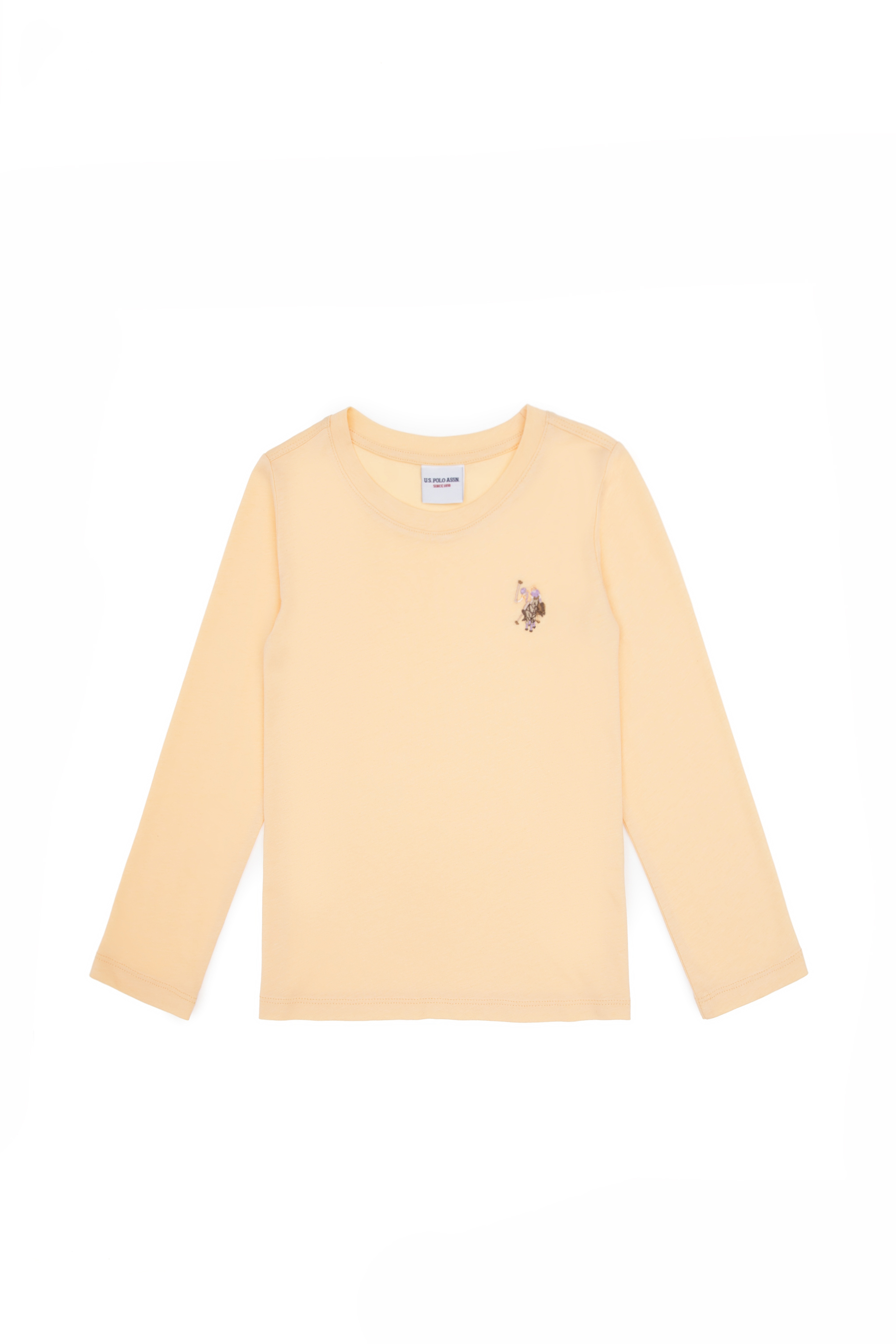 Kız Çocuk Sarı Bisiklet Yaka Basic Sweatshirt - Image 4