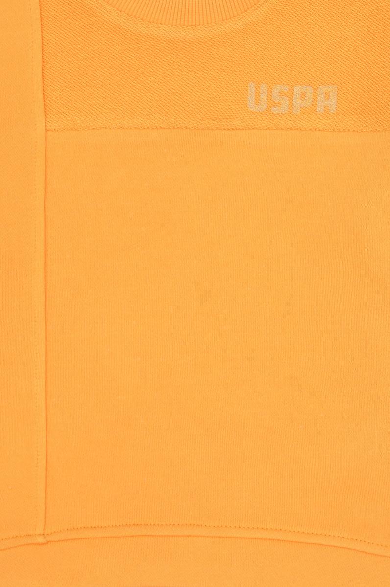 Kız Çocuk Turuncu Bisiklet Yaka Sweatshirt