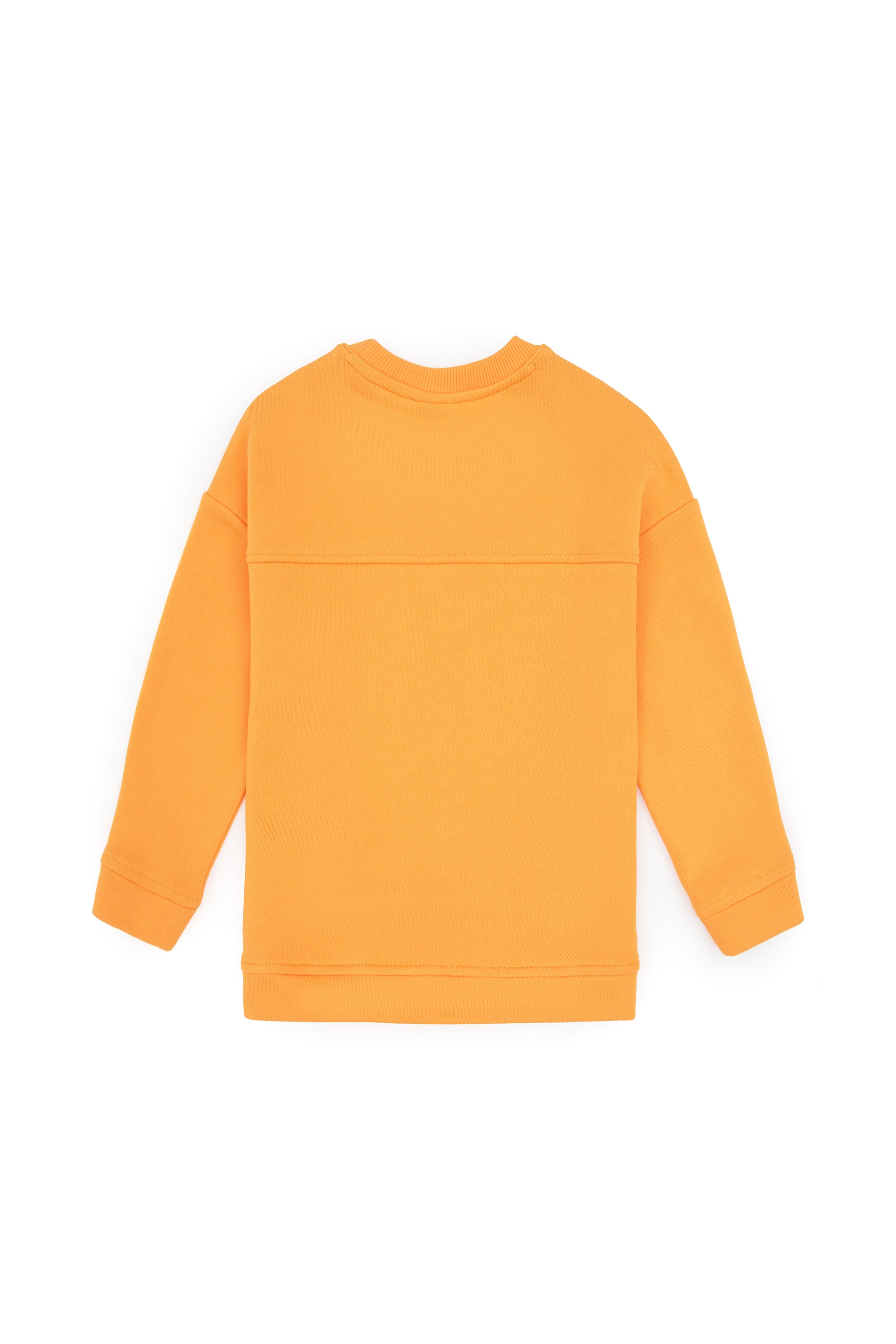 Kız Çocuk Turuncu Bisiklet Yaka Sweatshirt - Image 5