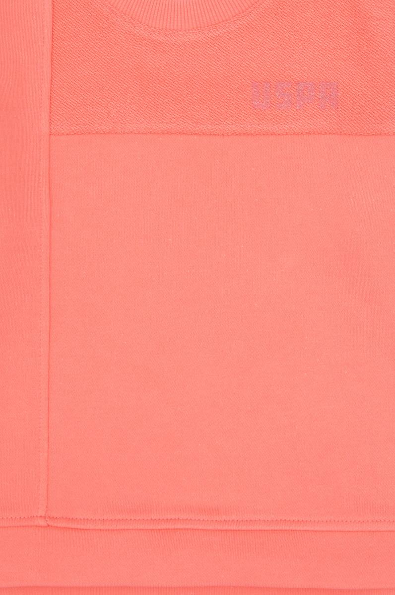 Kız Çocuk Neon Pembe Bisiklet Yaka Sweatshirt