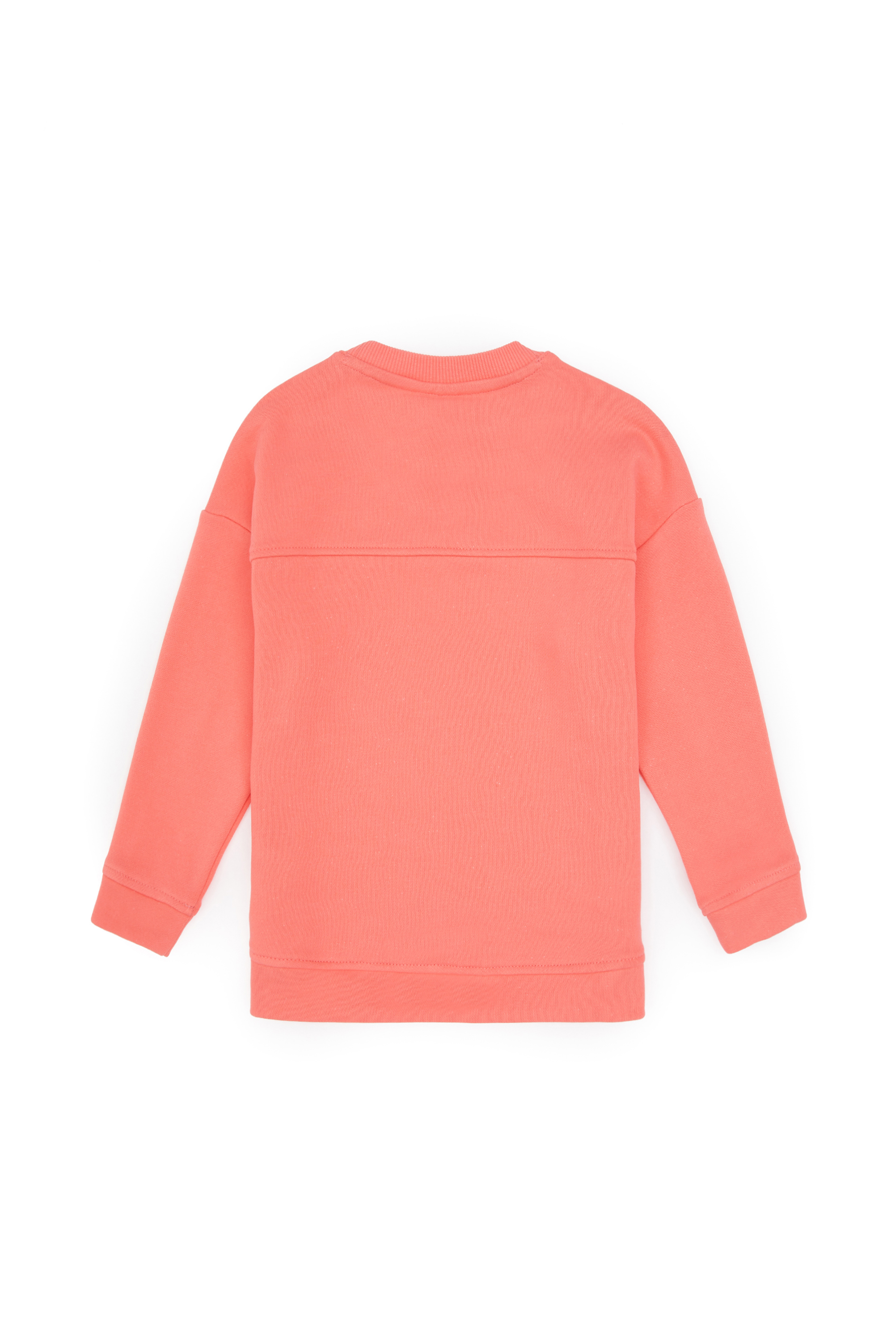 Kız Çocuk Neon Pembe Bisiklet Yaka Sweatshirt - Image 5