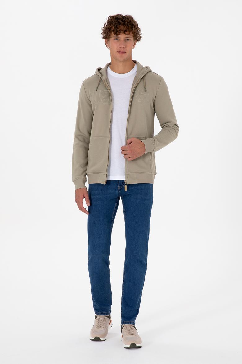 Erkek Açık Haki Örme Hırka - 50313719081