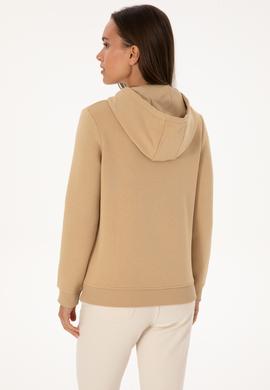 Kadın Kum Şardonlu Kapüşonlu Basic Sweatshirt - 50313566111