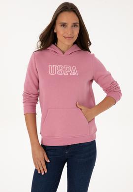 Kadın Koyu Pembe Şardonlu Kapüşonlu Basic Sweatshirt - 50313566083