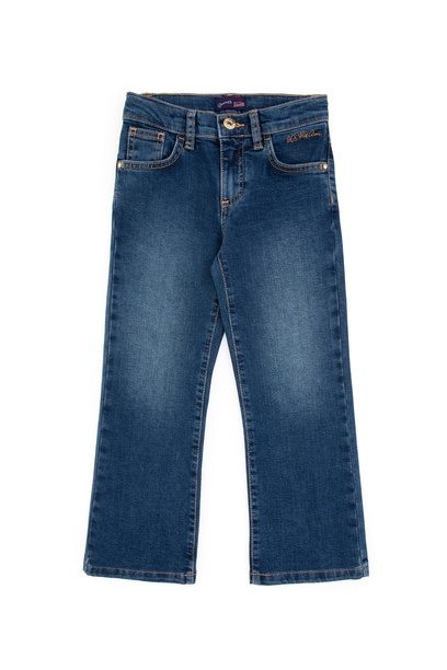 Kız Çocuk Mavi Slim Flare Fit Jean Pantolon