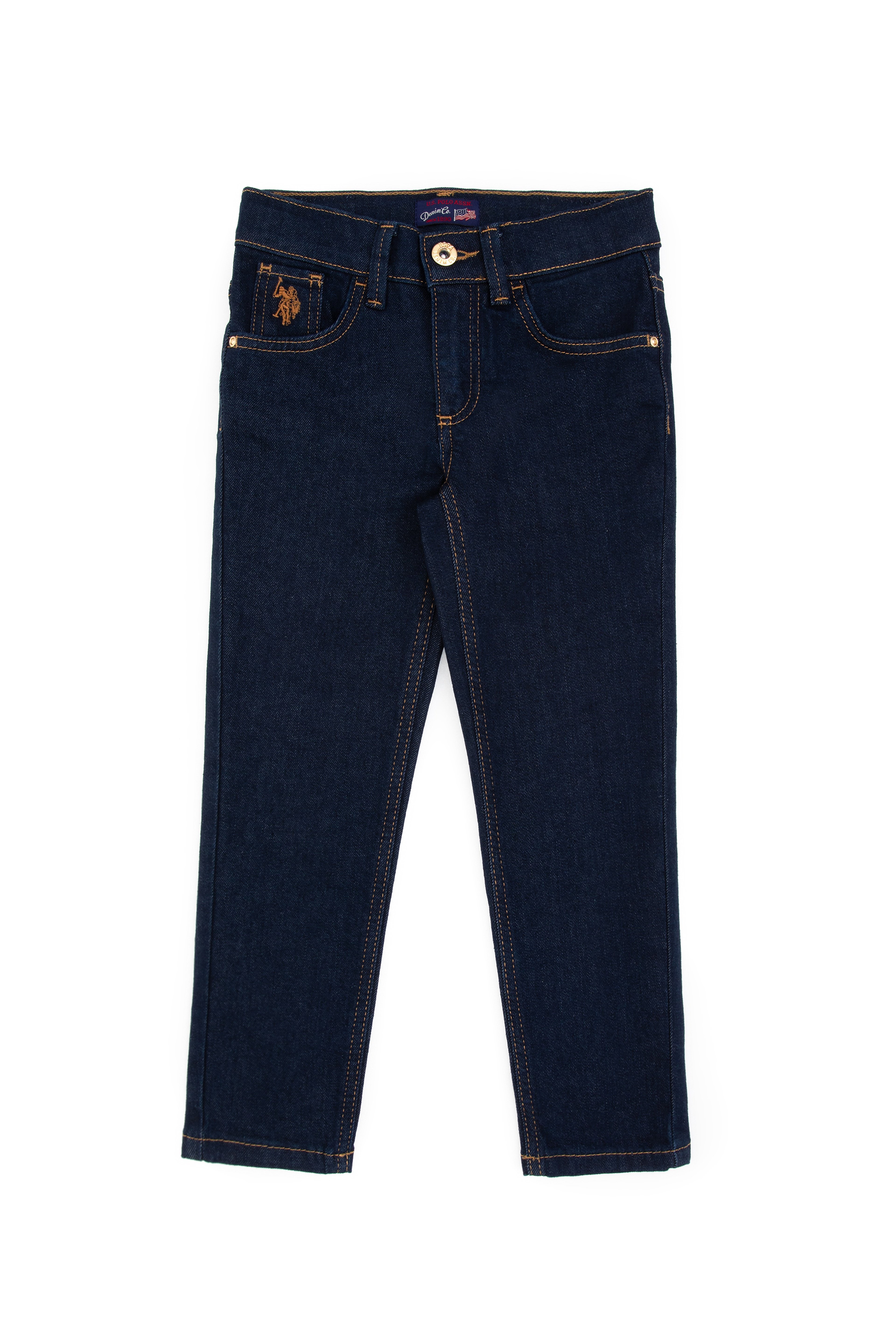 Kız Çocuk Koyu Mavi Slim Fit Jean Pantolon - Image 4