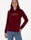 Kadın Bordo Şardonlu Kapüşonlu Basic Sweatshirt
