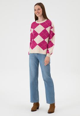 Kadın Krem Bisiklet Yaka Kazak - 50314665013