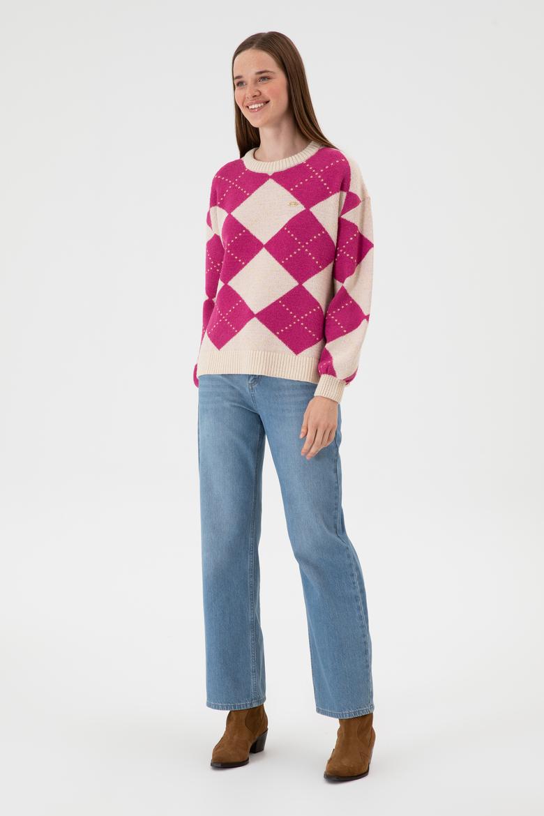 Kadın Krem Bisiklet Yaka Kazak - 50314665013