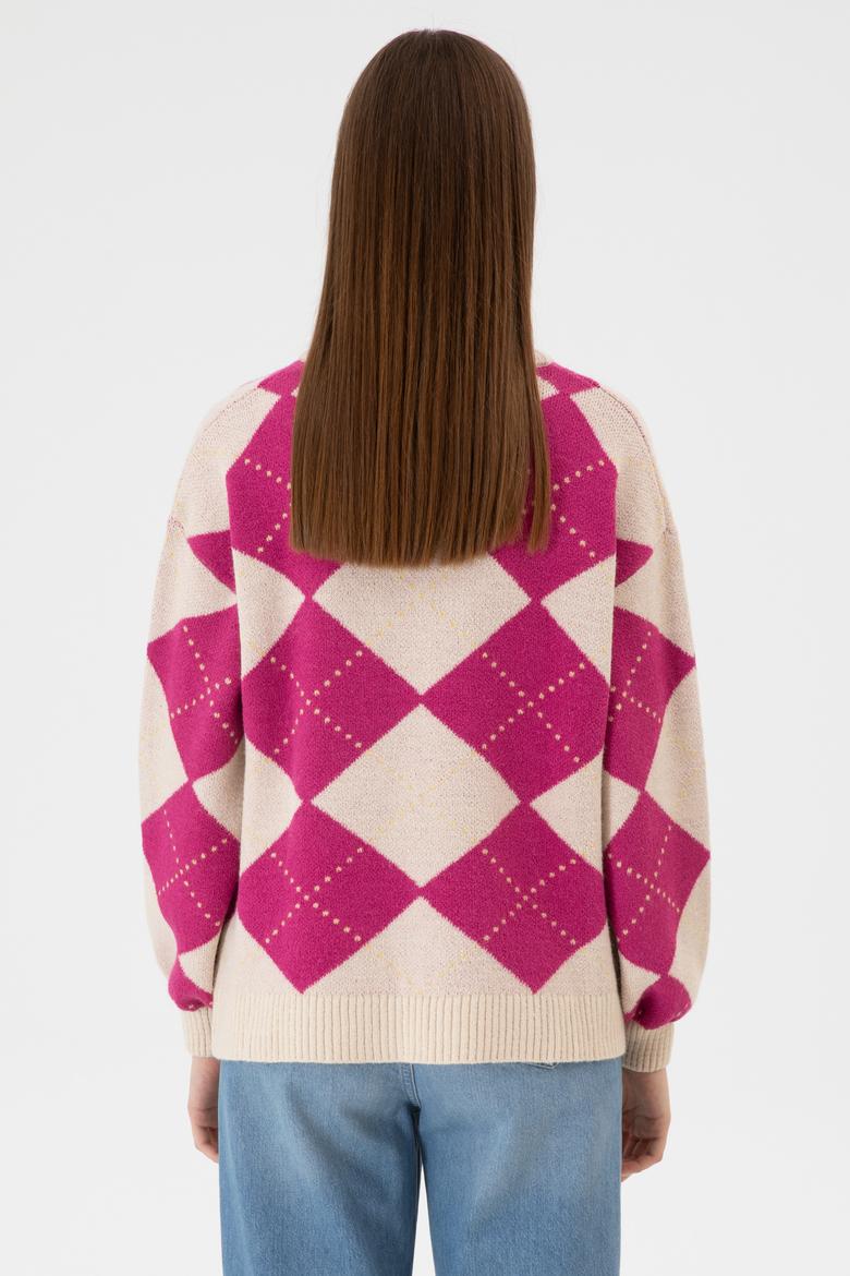 Kadın Krem Bisiklet Yaka Kazak - 50314665013