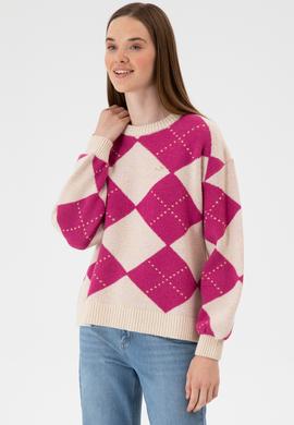 Kadın Krem Bisiklet Yaka Kazak - 50314665013