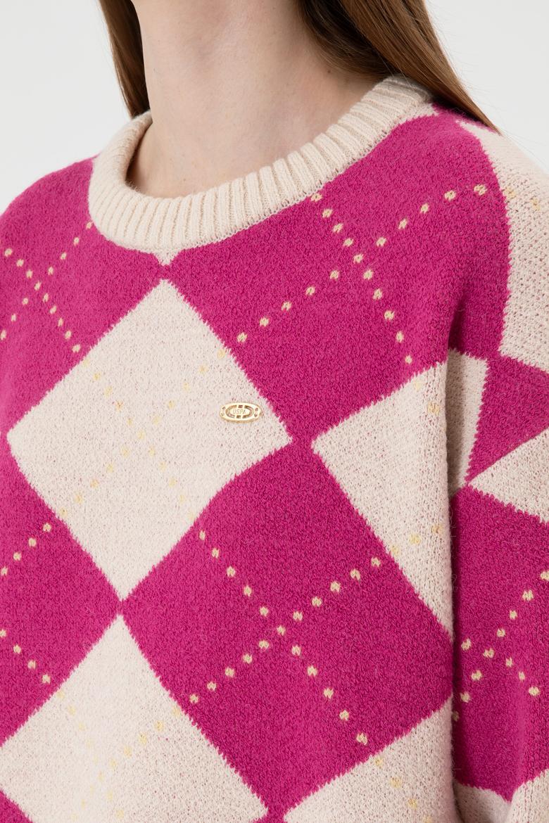 Kadın Krem Bisiklet Yaka Kazak - 50314665013