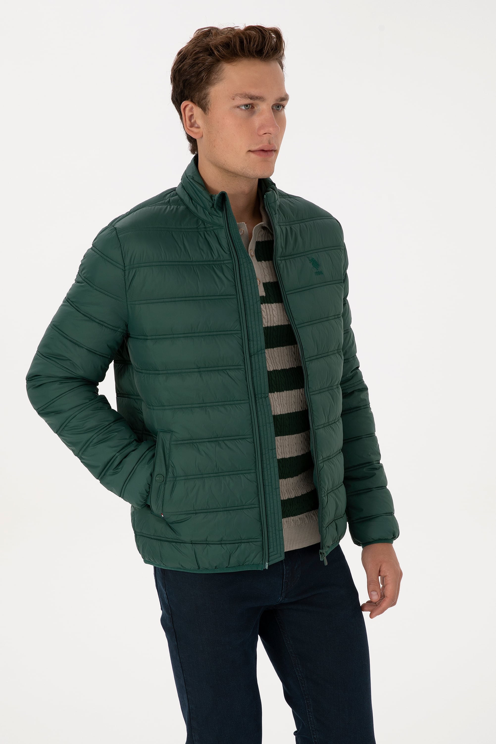 Erkek Koyu Yeşil Mont - Image 3
