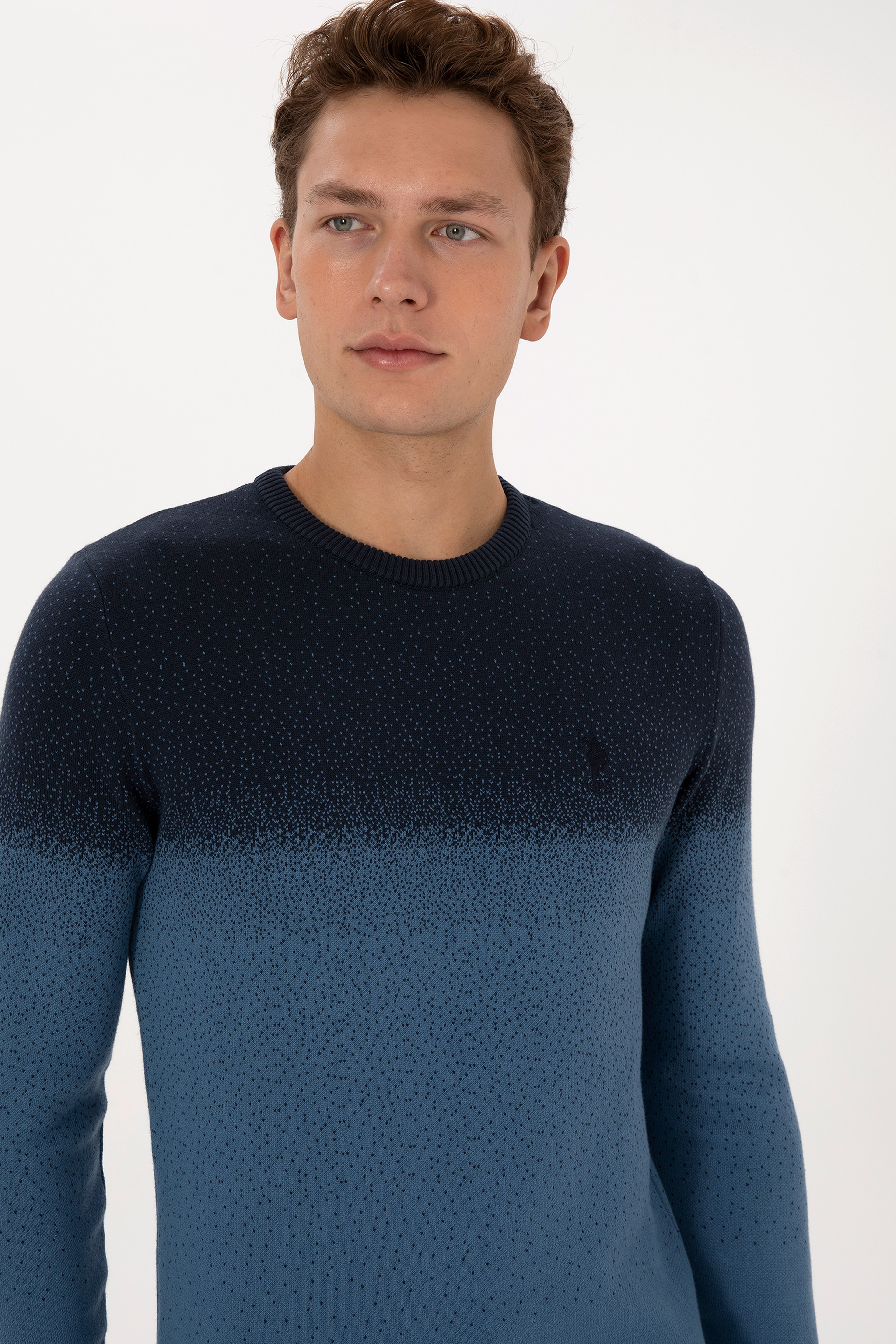 Erkek Regular Fit Bisiklet Yaka Lacivert Kazak