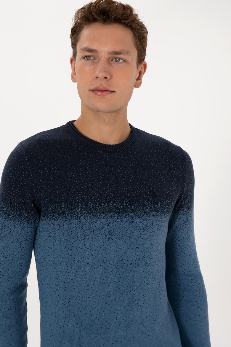 Erkek Regular Fit Bisiklet Yaka Lacivert Kazak - 50307871005