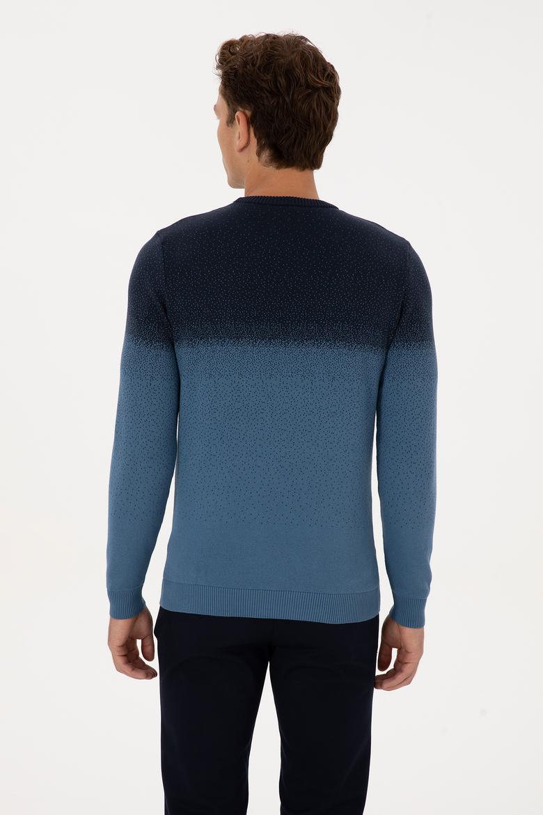 Erkek Regular Fit Bisiklet Yaka Lacivert Kazak - 50307871005